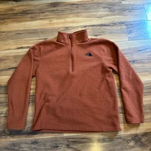 North Face Mens Textured Cap Rock 1/2 Zip Fleece Pullover Size XL Orange